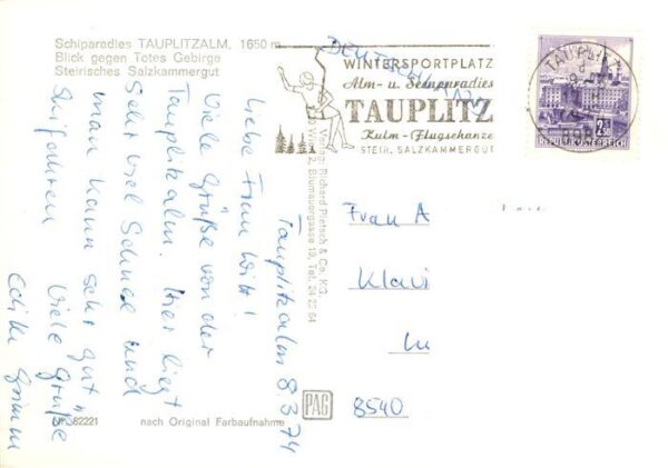 Tauplitzalm 1650m Dachstein AT mit Totem Gebirge und Sessellift – Bild 2