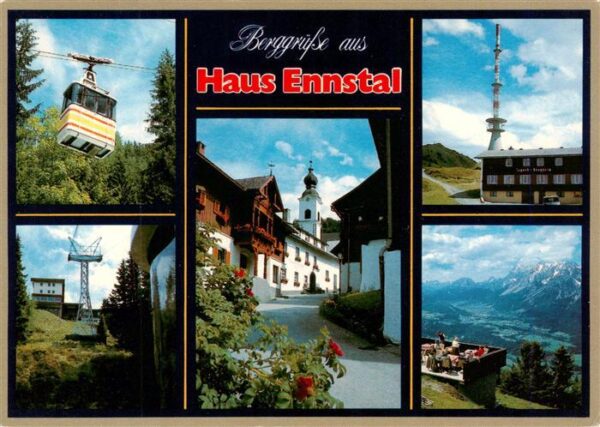 Ennstal Steiermark AT Seilbahn Ortspartie Sendeturm Hotel Terrasse