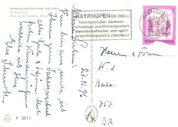 Mayrhofen Zillertal AT Blick zum Gruenberg – Bild 2