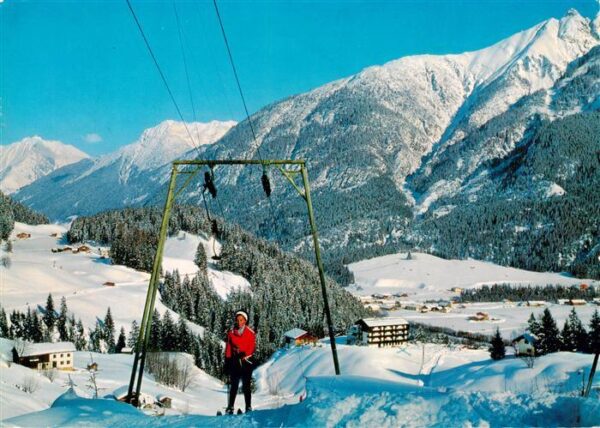 Bach Lechtal Tirol AT Panorama Schlepplift Benglerwald