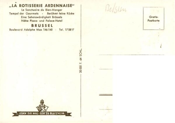 Bruxelles Bruessel Rotisserie Ardennaise Le Sanctuaire du Bien Manger – Bild 2