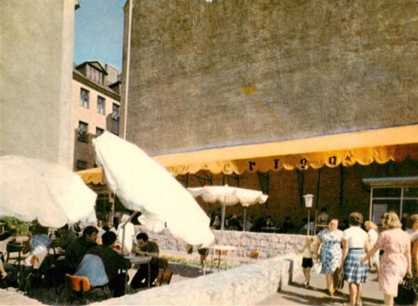 Riga Latvia Summer Terrasse of the Cafe Vecriga