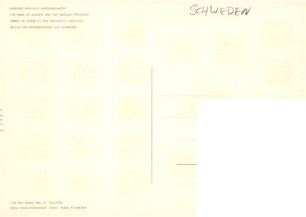 Schweden Sweden  The Arms of Sweden and the Swedisch Provinces Reichs- und Provi – Bild 2