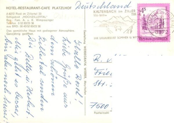 Ried Zillertal Hotel Platzlhof Gastraeume Zimmer – Bild 2