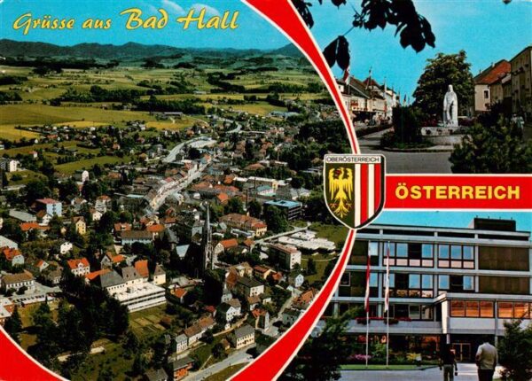 Bad Hall Solbad Hall AT Fliegeraufnahme Ortspartien Brunnen