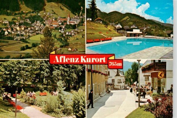 Aflenz Fliegeraufnahme Park Schwimmbad Ortsmotiv