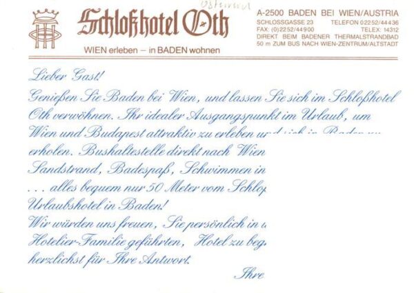 Baden  Wien AT Schlosshotel Oth Park Schloss Schwimmbad Panorama Ortspartie Wald – Bild 2