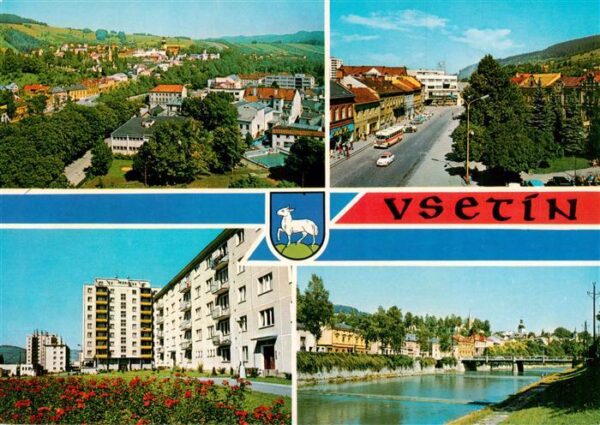 Vsetin Wsetin CZ Panorama Namesti Klementa Gottwalda Sidliste Luh Nabrezi Bedvy