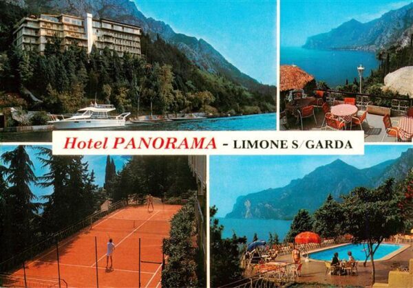 Limone sul Garda IT Hotel Panorama Terrasse Tennisplatz Pool