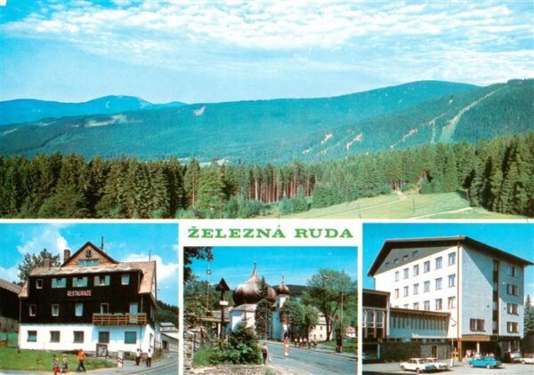 Zelezna Ruda Markt Eisenstein CZ Sumavske panorama Hotel Slavie Kostelik  cibulo