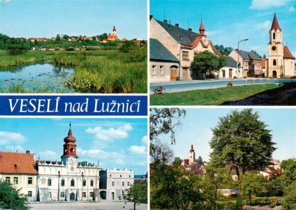 Veseli nad Luznici CZ Panorama Ortspartie Schloss Park