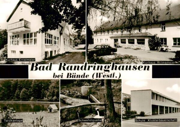 Bad Randringhausen Buende Kurhaeuser Ernstmeier und Wilmsmeier Teichanlage Schwe