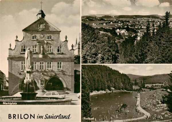 Brilon Marktplatz Panorama Freibad