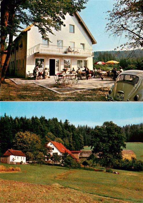Bischofsgruen Waldgaststaette Schweinsbach Terrasse Panorama