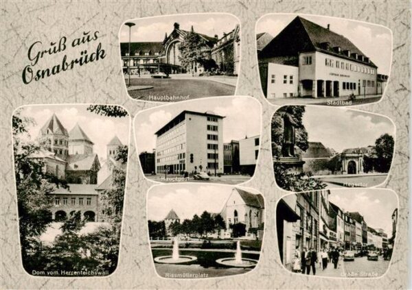 Osnabrueck Dom Hauptbahnhof Hauptpost Riesmuellerplatz Stadtbad Hegertor Grosse
