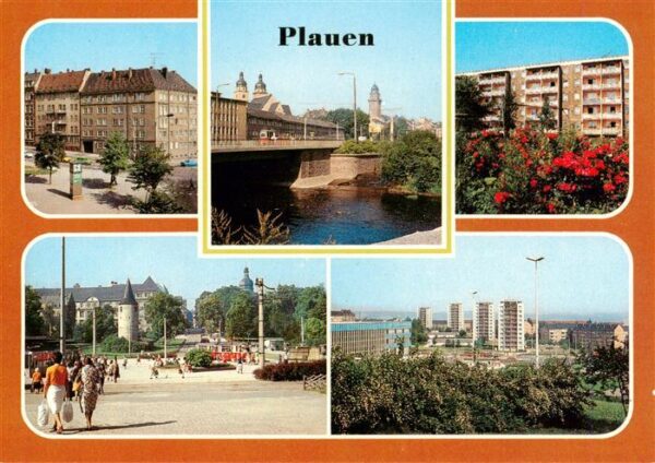Plauen  Vogtland Leninplatz Neue Elsterbruecke Seehaus Otto Grotewohl Platz Hoch