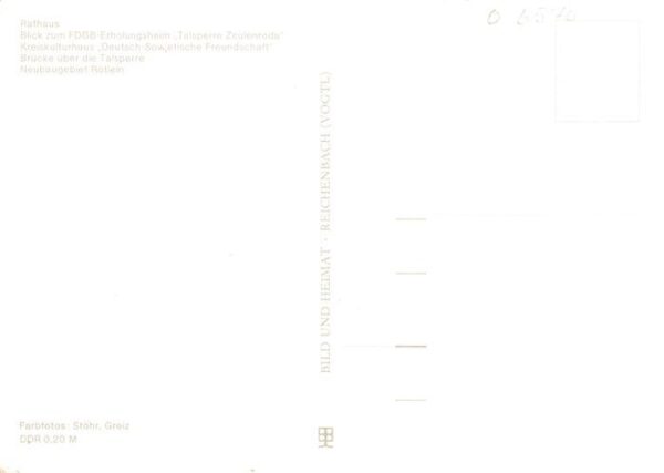 Zeulenroda-Triebes Rathaus FDGB Erholungsheim Talsperre Kreiskulturhaus DSF Brue – Bild 2