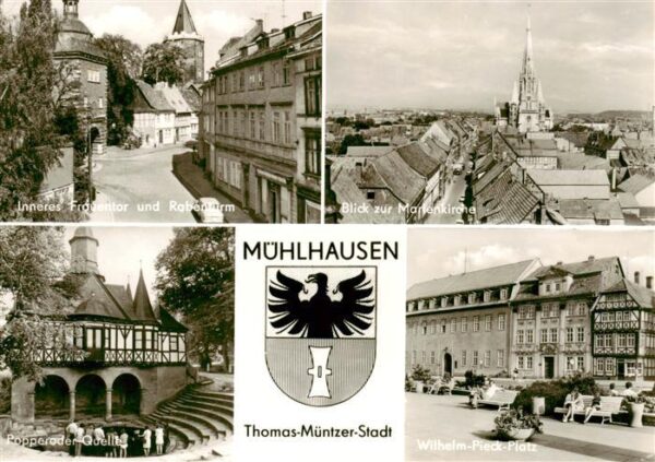 Muehlhausen  Thueringen Frauentor und Rabenturm Marienkirche Popperoder Quelle W