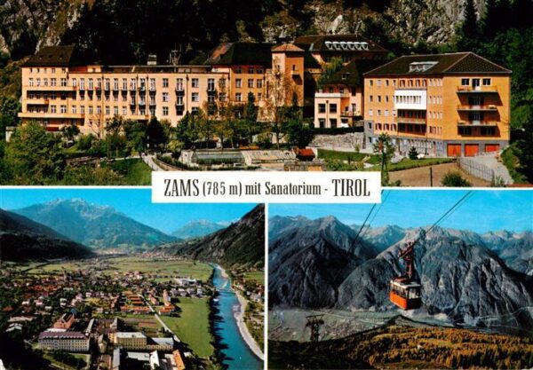 Zams Tirol AT Sanatorium Fliegeraufnahme Seilbahn