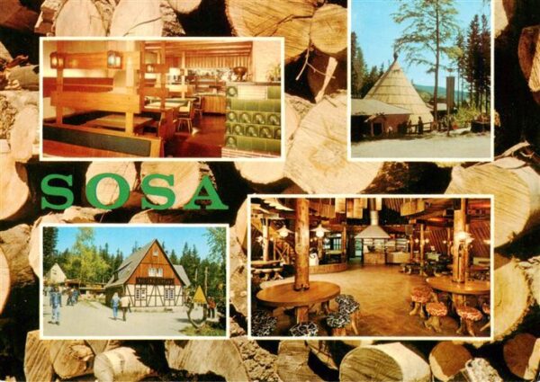 Sosa Erzgebirge Konsum Gaststaetten Kohlerhuette und Meiler an der Talsperre des