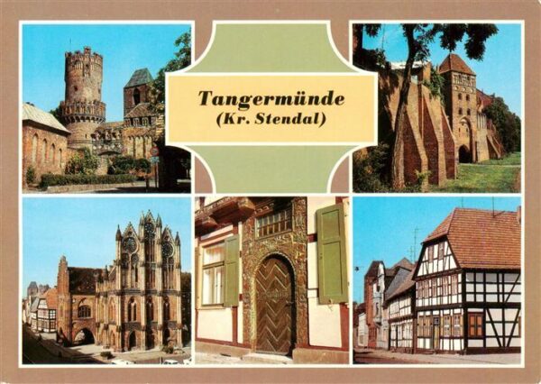 Tangermuende Neustaedter Tor Stadtmauer Rosspforte Rathaus Portal Kirchstrasse