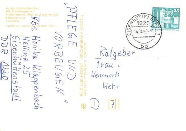 Eisenhuettenstadt An den Goldfischteichen MS Friedensgrenze Freizeitinsel Schwim – Bild 2