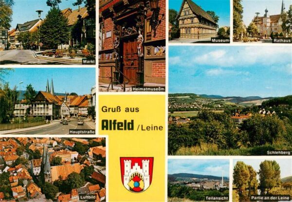 Alfeld Leine Markt Hauptstrasse Fliegeraufnahme Heimatmuseum Rathaus Schlehberg