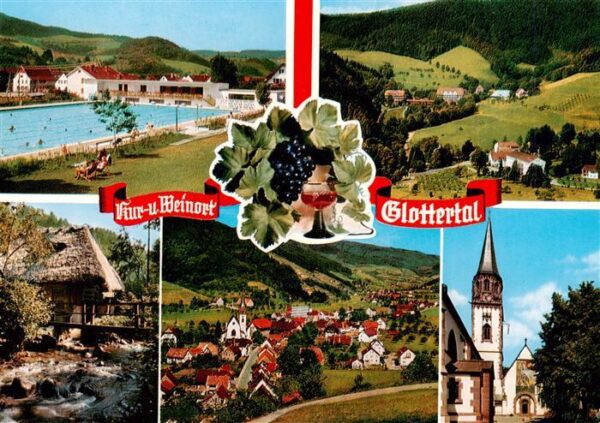 Glottertal Schwarzwald Schwimmbad Wildwasser Panorama Kirche