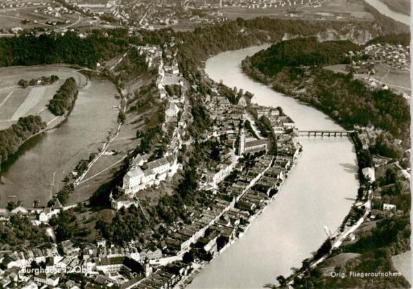 Burghausen  Salzach Oberbayern Fliegeraufnahme