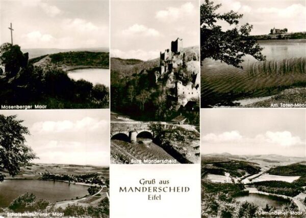 Manderscheid Eifel Mosenberger Maar Schalkenmehrener Maar Burg Manderscheid Am T