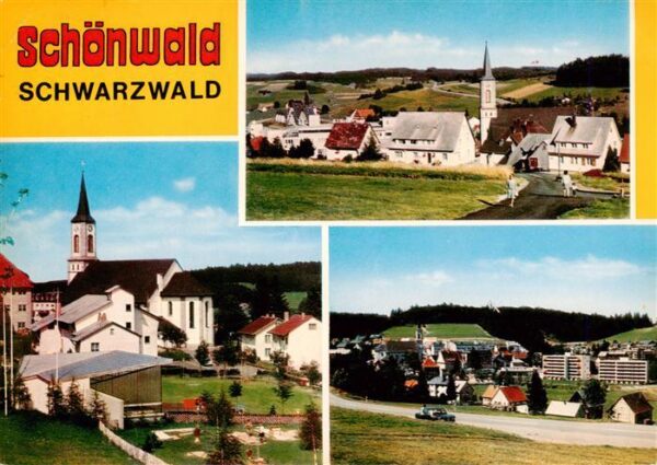 Schoenwald Schwarzwald Ortspartien mit Kirchen Panorama