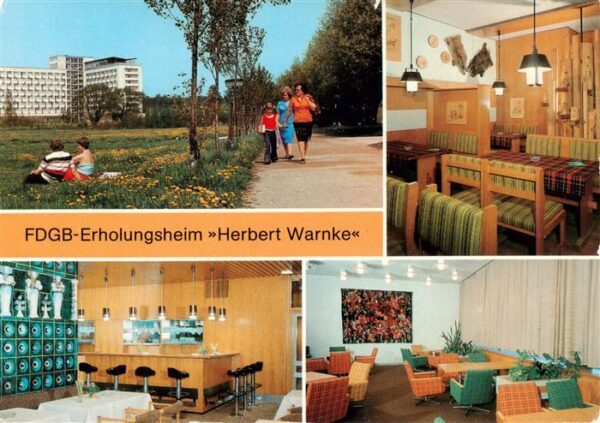 Klink Waren FDGB Erholungsheim Herbert Warnke Ansicht Jaegerzimmer Dachcafe Klub