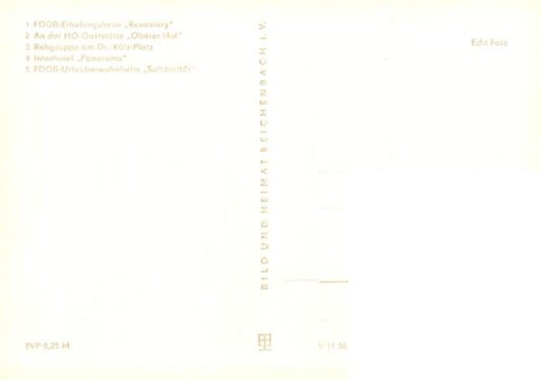 Oberhof  Thueringen FDGB Erholungsheim Rennsteig HOG Oberer Hof Rehgruppe am Dr – Bild 2