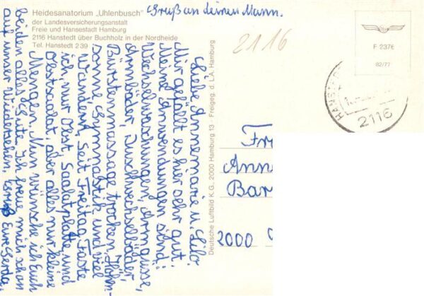 Hanstedt Nordheide Heidesanatorium Uhlenbusch der LVA Hamburg – Bild 2