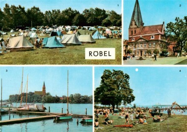 Roebel Mueritz Zeltplatz Rathaus Blick nach Roebel Badeanstalt