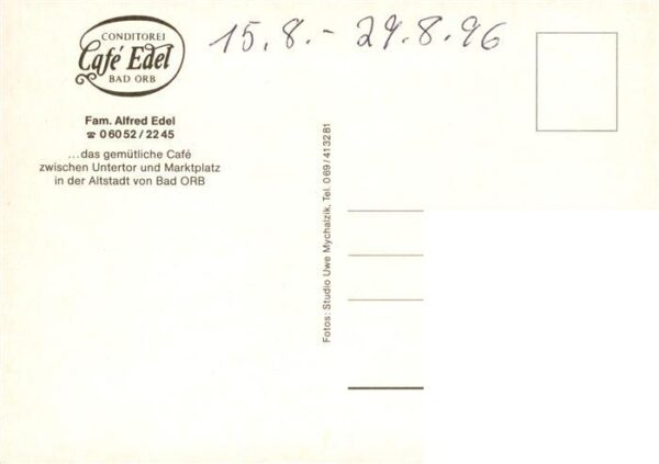 Bad Orb Conditorei Café Edel Gastraum – Bild 2