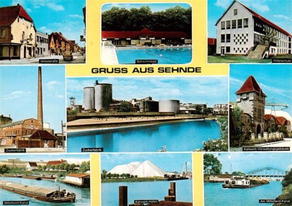 Sehnde Mittelstrasse Freibad Schule Zuckerfabrik Kaliwerk Mittellandkanal Hafen