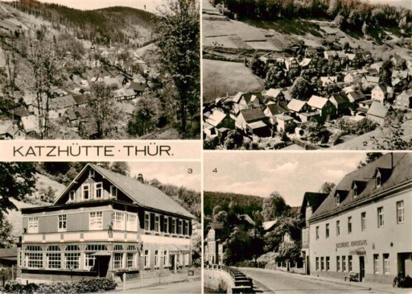 Katzhuette Thueringen Panorama OT Oelze Teilansicht HO-Gaststaette Martinshof FD