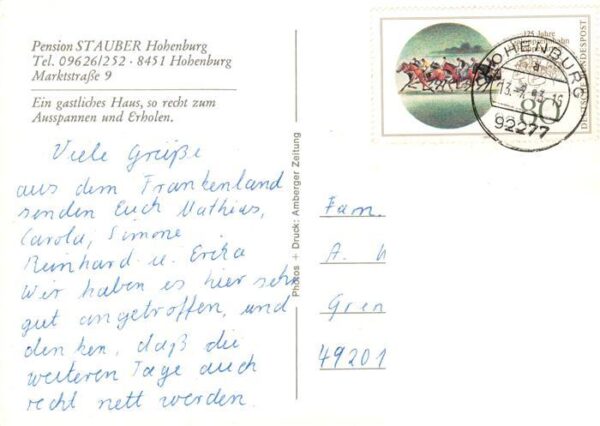 Hohenburg Oberpfalz Pension Stauber Hohenburg Zimmer Panorama – Bild 2