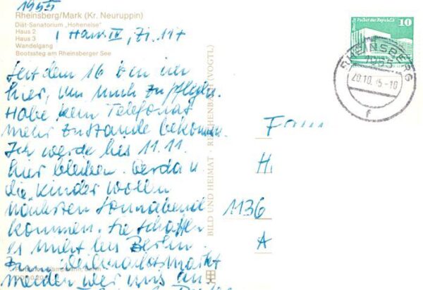 Rheinsberg Diaet Sanatorium Hohenelse Haus 2 Haus 3 Wandelgang Bootssteg am Rhei – Bild 2