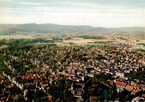 Detmold Fliegeraufnahme mit Schloss Hiddesen Hermannsdenkmal