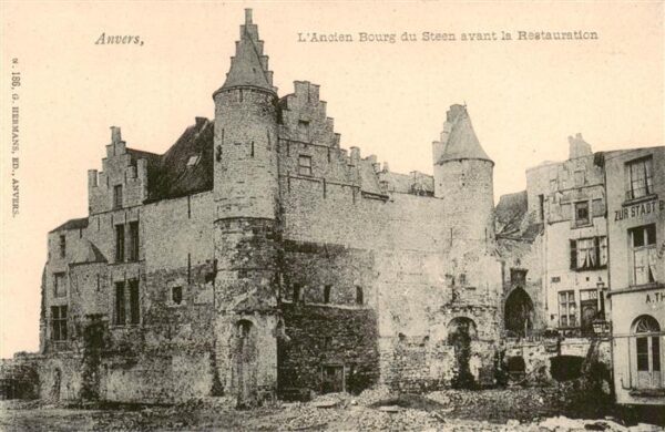 Anvers Antwerpen Ancien Bourg du Steen avant la Restauration