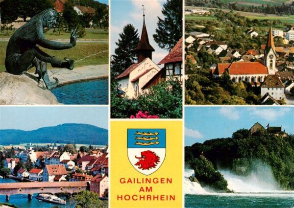 Gailingen Singen BW Eichelklauberbrunnen Kapelle Obergailingen Panorama Rheinbru