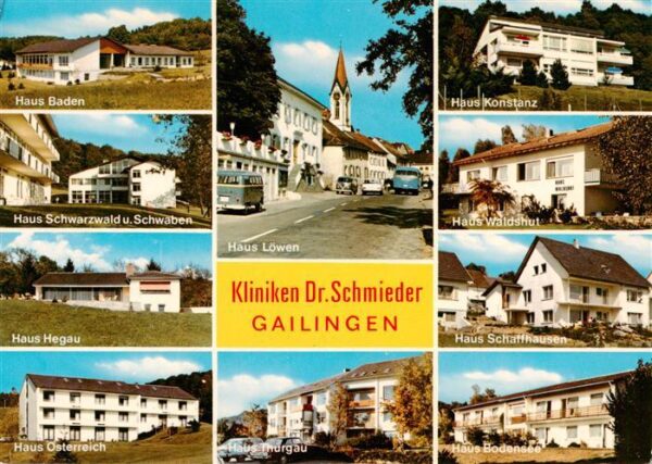 Gailingen Singen BW Kliniken Dr Schmieder mit den Haeusern Baden Schwarzwald Heg
