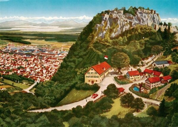 Singen Hohentwiel mit Bodensee und Alpen