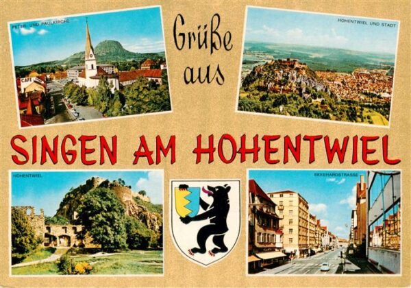 Singen Hohentwiel Peter und Paulkirche Hohentwiel und Stadt Festungsruine Ekkeha