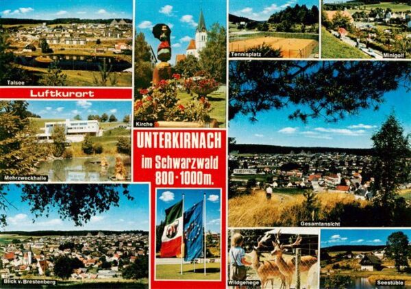 Unterkirnach Talsee Mehrzweckhalle Blick vom Brestenberg Tennis Minigolf Panoram