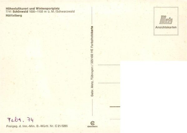 Schoenwald Schwarzwald Hoehenluftkurort Wintersportplatz Hoelltalberg – Bild 2