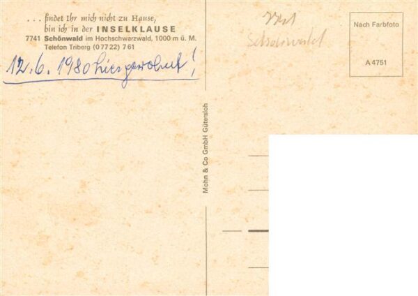 Schoenwald Schwarzwald Inselklause Gaststaette Restaurant – Bild 2