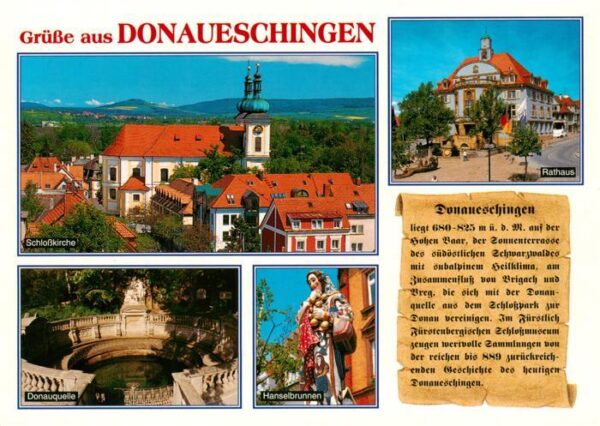 Donaueschingen Schlosskirche Rathaus Donauquelle Hanselebrunnen